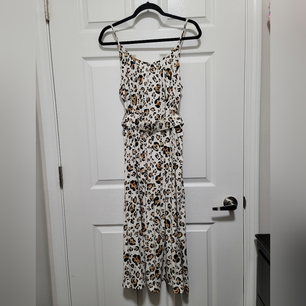 Corey Lynn Calter Arabella Midi Sundress Leopard Print Sleeveless Spaghetti Stra - Picture 8 of 10
